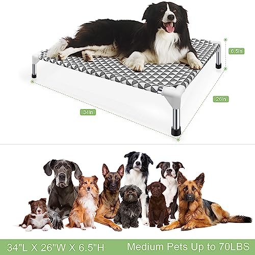 Kuntrust Elevated Outdoor Dog Bed, Medium Size, Cotton Material, Non-Slip Feet, Fits up to 70lbs - Image 7