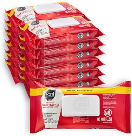 PDI Sani-Professional No-Rinse Sanitizing Wipes 12 pack front view for food service hygiene.