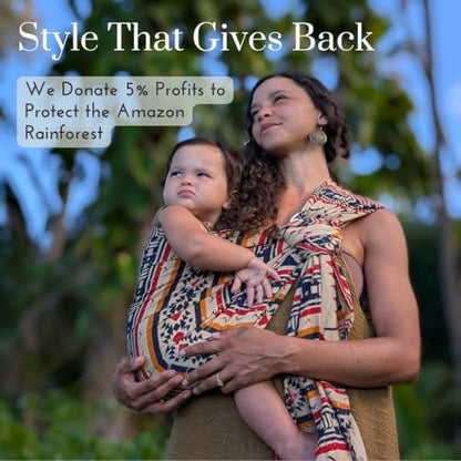 LilymoonBaby non-toxic ergonomic baby carrier showing the proper hip alignment for a seated toddler.