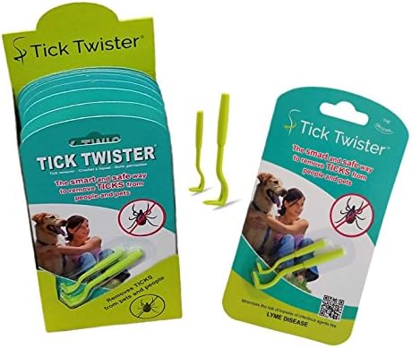 Close up of Tick Twister green tool for safe tick removal