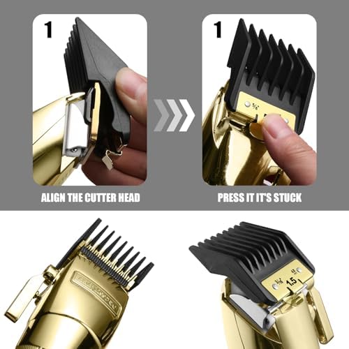 Wusuker clipper guards packed neatly inside the included transparent workstation storage organizer tray