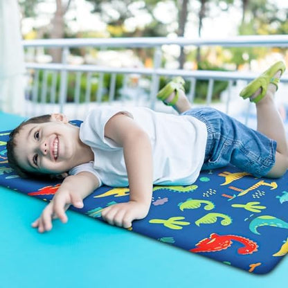 CroBlissful daycare bedding set laid flat demonstrating the large 51 by 28 inches dimensions.