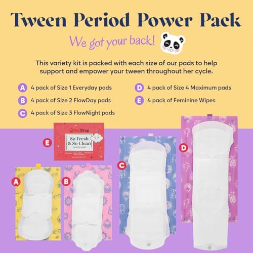 Compact RedDrop period kit for school and travel for young girls