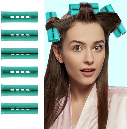 Generic cold wave perm rods front view of blue hair rollers for heatless styling