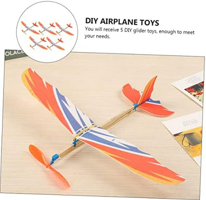 Full set of five Milisten educational toy airplanes ready for outdoor STEM launch games.