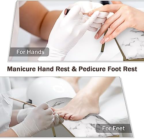 Ergonomic manicure arm rest with table mat