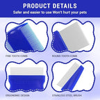 LOGJAM 14 Pcs Flea Lice Combs for Dog Cat, Multi-size Fine Stainless Steel Teeth Combs for Head Lice Treatment Pet Tear Stain Remover - Image 3