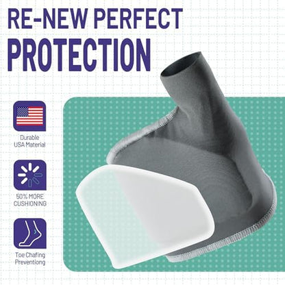 Benayo ball of foot pads being worn on a foot for metatarsalgia support.