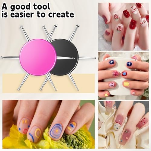 Nail art demonstration using Abeillo circular dotting tool