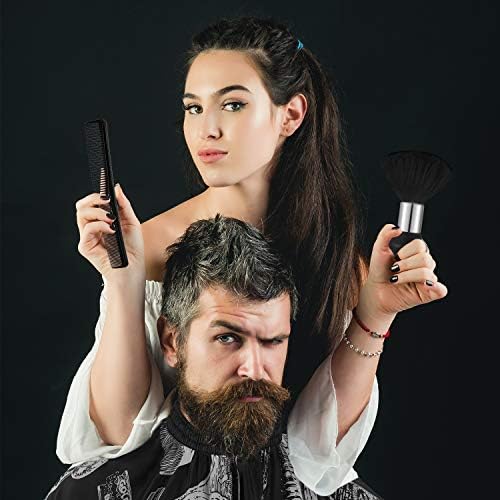 Complete six piece barber cape and hair cutting accessory set packaging layout