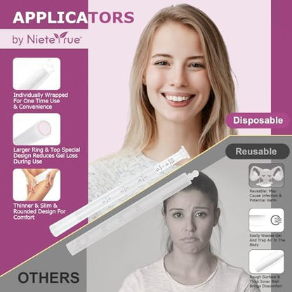 Individually wrapped vaginal applicators demonstrating hygienic packaging for travel.