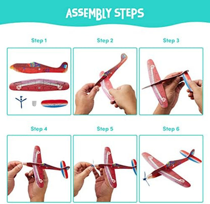 Complete set of forty eight individually wrapped party favor gliders showcasing all twelve unique patterns.