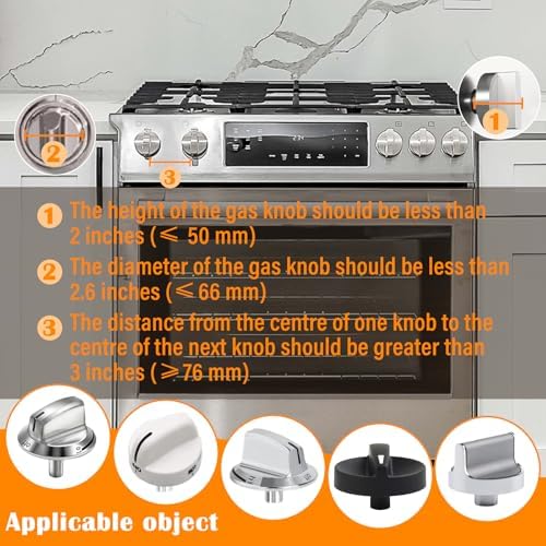 5-Pack Stove Knob Safety Covers,Upgraded Press Gas Stove Knob Locks,Durable Design Childproof Oven Knob Locks for Babies and Pets, Sticky and Easy to Install,Black - Image 4