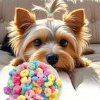 Close up of mini elastic hair rings for dogs