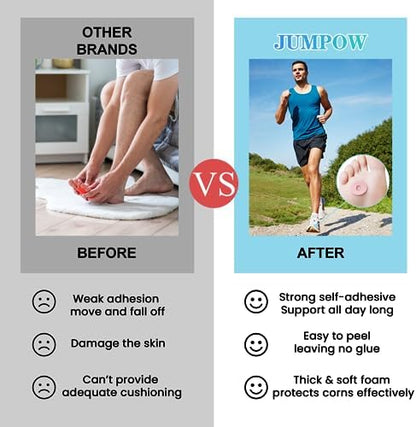 Jumpow 90 count bulk pack of waterproof foot care adhesive pads.