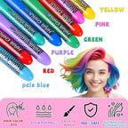 Girl using washable hair chalk marker for styling