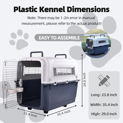 Elevon extra large travel kennel with smooth rolling wheels attached to base