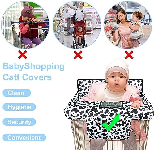 Polovillae infant grocery cart cushion showing the transparent mobile phone pocket feature.