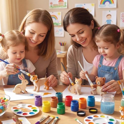 A complete package view of the imported Joyooss ten piece washable kids painting tools.
