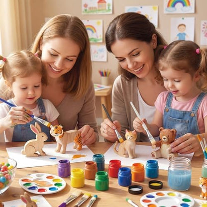 A complete package view of the imported Joyooss ten piece washable kids painting tools.