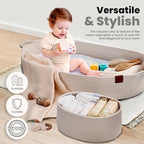 Top view of PeraBella cotton rope basket for baby nursery storage