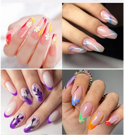 Professional nail art set with white acrylic marker for 3D designs