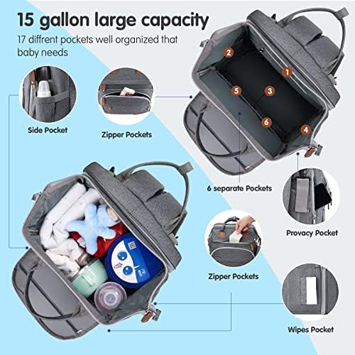 DERJUNSTAR travel backpack unfolded portable changing station and crib setup