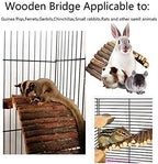 Extra large wooden ladder bridge displayed with a chinchilla inside a pet enclosure