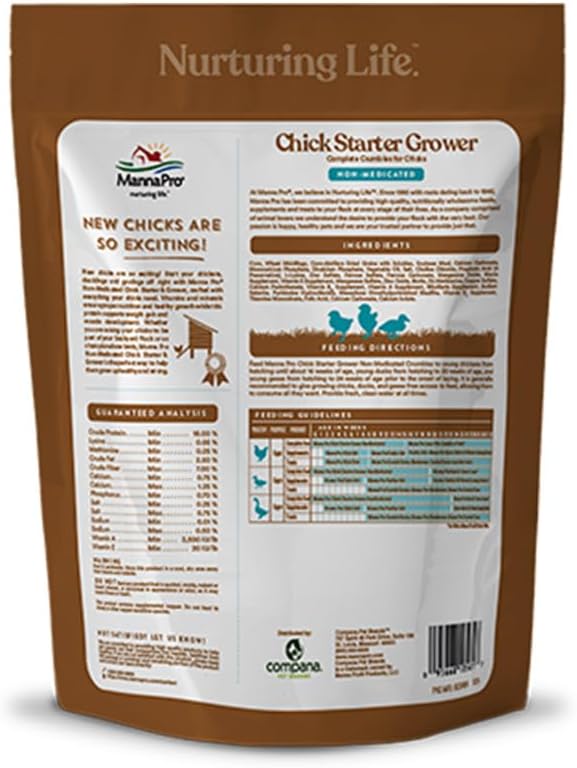 Healthy growing baby chicks with Manna Pro feed
