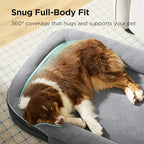 Bedsure Orthopedic Dog Beds Large Sized Dog - 360 degrees Oval Bolster Large Dogs Bed for Senior Dogs with Waterproof Washable Cover, Big Comfort Pet Sofa Couch with Ultra-Soft Fleece, Grey, 35" - Image 4