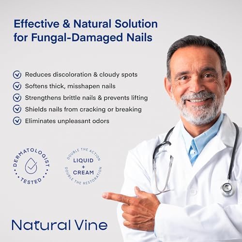 Natural Vine dual action botanical nail care system for yellowed nails