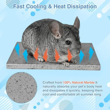 Chinchilla Cooling Stone Durable Cool Down Easy Clean in Hot Summer for Rabbit Hamster Guinea Pig Chinchilla Kitten Small Animals Spots of Dark Grey - Image 3