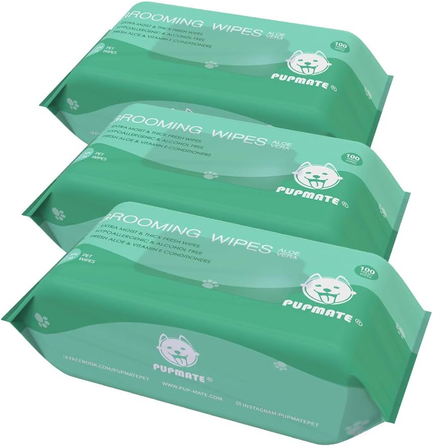 Pet Wipes for Dogs & Cats, Extra Moist & Thick Grooming Puppy Wipes with 100 Fresh Counts, Aloe Vera/Nature - Image 14