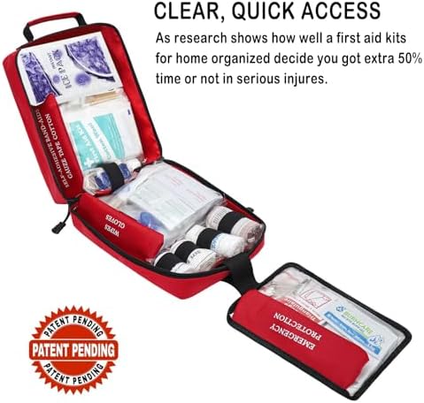 Vriexsd emergency kit with labeled internal compartments showing medical supplies.