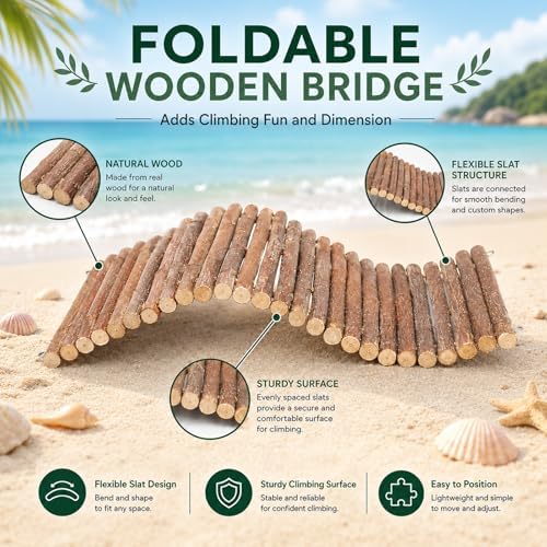 HERCCOCCI Hermit Crab Accessories, Hermit Crab Toys Flexible Climbing Bridge Reptile Hammock Habitat Decor for Hermit Crabs Leopard Geckos Crested Tortoise Snake - Image 6