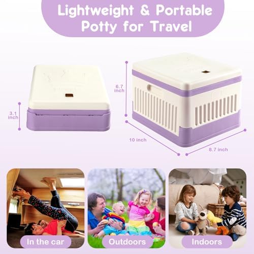 Wesketch travel potty folded down for compact storage