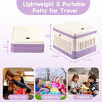 Wesketch travel potty folded down for compact storage