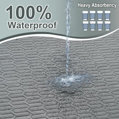 Inooro mattress protector underpad being folded easily for lightweight travel storage and portability.
