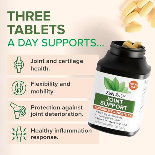 Zenwise Health Joint Support Supplement with Glucosamine Chondroitin MSM, Curcumin & Sulfate - Joint Health for Women & Men - Mobility & Flexibility Support for Knee, Cartilage & Bone - 180 Count - Image 4