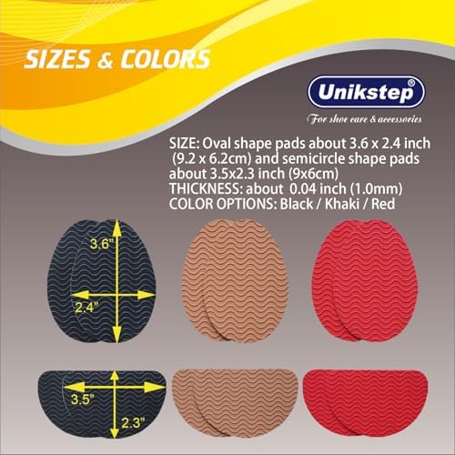 Applying self adhesive anti slip pads to the bottom of women's shoes.