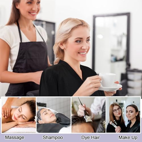 Anti static hairdressing gown set showing fabric close up that repels trimmed hair