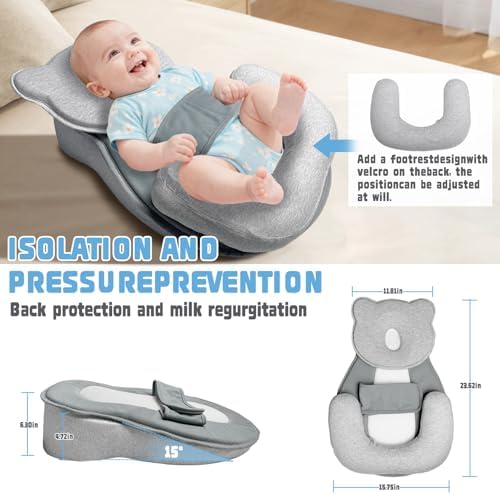 Donpemu baby feeding support pillow showing cat-ear headrest