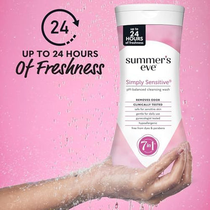 Summer's Eve daily cleansing wash for women showing 15 fluid ounce size