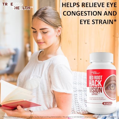 True You Health Red Root Hack Vision Supplement side profile bottle view