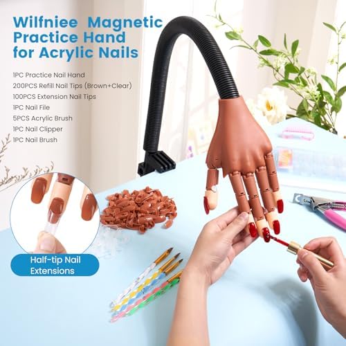Flexible fingers on Deciniee professional nail training mannequin
