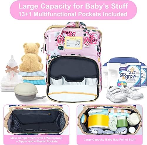 GurZinn 3 in 1 diaper bag with open changing station