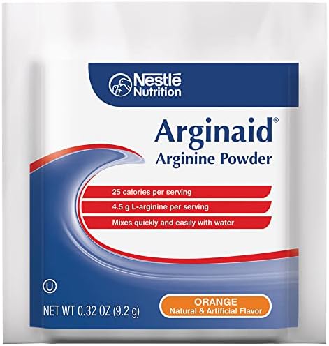 Arginaid drink mix sachets display for medical nutrition support