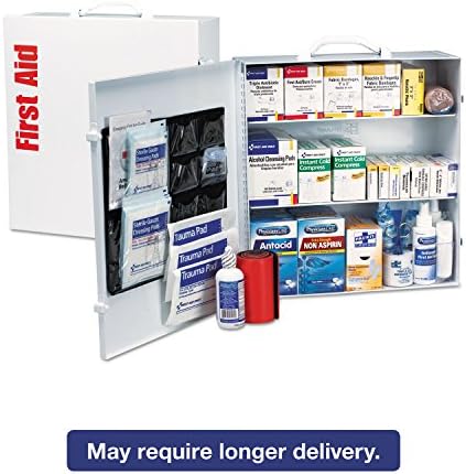 Open view of First Aid Only 676 piece kit showing organized medical supplies