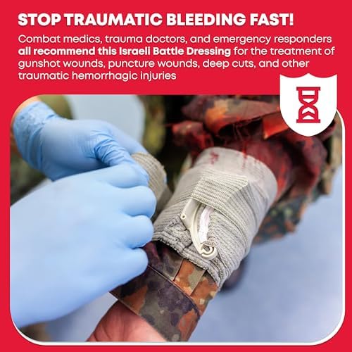 Tactical emergency trauma dressing with pressure applicator bar