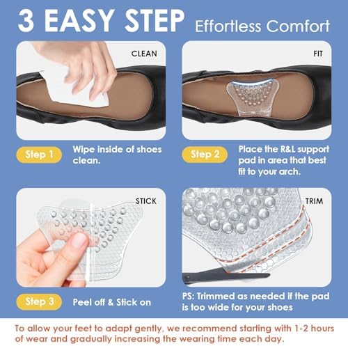 Two pairs of medium arch support inserts for women's footwear.